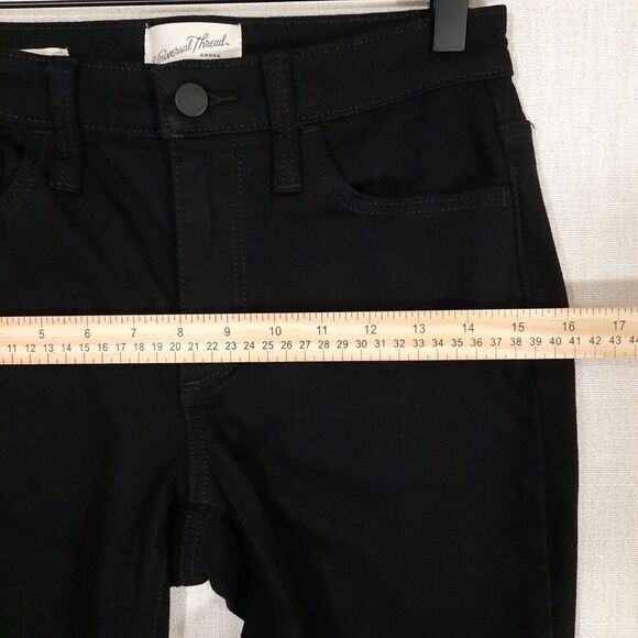 Universal Thread High Rise Skinny Jeans Size 2 / 26R Dark Black Stretch Denim - Picture 8 of 14